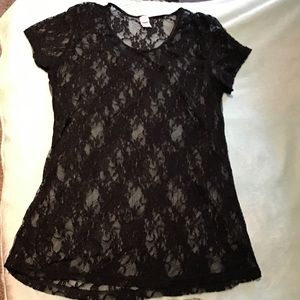 Black lace shirt/dress/cover up